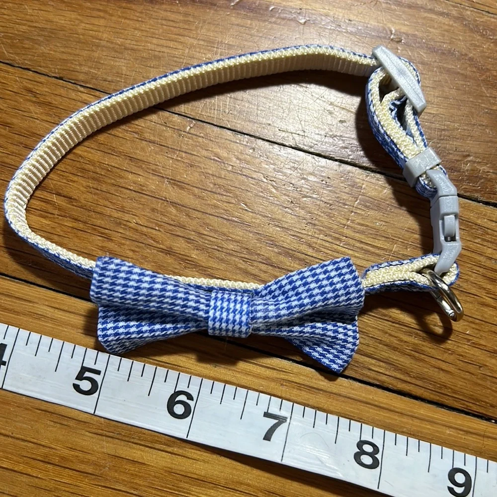 BOGO Blue and White Checked Pet Collar